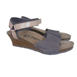 Papillio Birkinstock Eve Suede Wedge Sandals Women's 10 41 Purple Adjustable